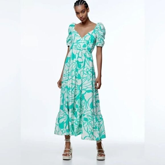 ZARA PRINTED POPLIN DRESS - Picture 6 of 11